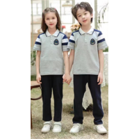 中小学生夏季校服短袖套装幼儿园儿童班服演出服两件套