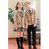 春秋款西装中小学生校服套装英伦风儿童班服三件套幼儿园园服
