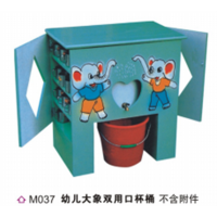 幼儿园户内外游乐设施木制玩具系列幼儿大象双用口杯桶