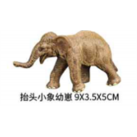 动物玩具套装实心陆地动物抬头小象幼崽模型认知摆件小孩礼物