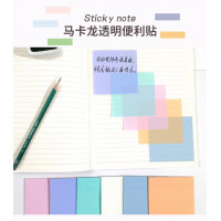 马卡龙色系粘式透明便利贴学生用防水索引贴