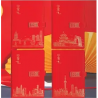 中国复古风国潮高档笔记本子礼盒套装定制可印logo（红色）