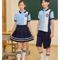 中小学生新款潮流夏季装班服校服套装