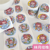 封口贴胶带信封贴卡通可爱手帐贴纸儿童女孩贴画手账图
