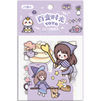 宝宝幼儿创意精致装饰高颜值卡通YOYO贴纸包(百变时光)