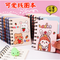 卡通创意侧翻线圈本 小学生便携口袋记事本迷你笔记本 A7本子