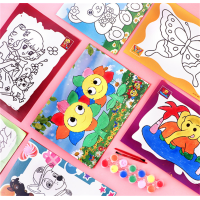 儿童手工画水彩画套装画纸填色颜料涂鸦创意制作卡通儿童奖品