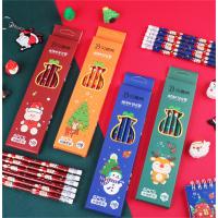 圣诞款儿童6支盒装铅笔 卡通创意绘画素描笔书写顺滑不易断厂直销