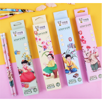 卡通创意铅笔 儿童铅笔盒装 小学生铅笔套装橡皮铅笔文具礼物奖品