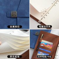 A5商务笔记本记事本随身仿皮复古办公加厚可拆活页简约本