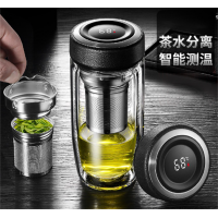 智能茶水分离泡茶杯双层玻璃杯家用防烫高硼硅玻璃水杯子活动礼品