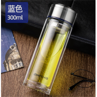 双层玻璃杯便携水杯带盖过滤办公杯子男车载泡茶杯礼品杯批发