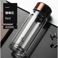 单层透明玻璃杯便携带盖简约车载商务水杯家用办公杯子随手杯