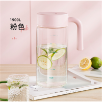 大容量冷水壶1900ml办公家用水瓶带刻度带把手透明茶壶批发