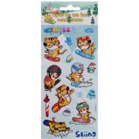 儿童幼儿园宝宝可爱卡通精致创意爆款PVC贴纸冰雪运动