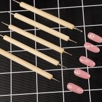5支装双头陶泥工具美甲点钻笔吸钻贴DIY装钻石笔杆镶钻点花针工具