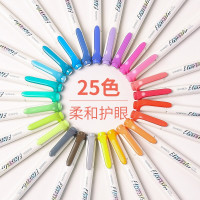 善知柔和护眼双头荧光笔淡色手账笔学生用划重点标记笔彩色荧光笔