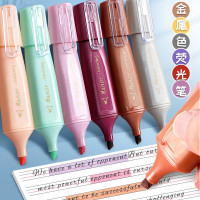 一木林金属色闪光笔森系风学生手账笔大容量记号笔星河护眼荧光笔