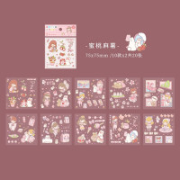拾光PET贴纸包 沐沐七分甜系列创意可爱卡通手帐装饰素材贴画贴纸