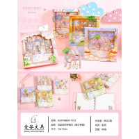 金谷13*13CM方形活页手账本森之寄语女生女孩小学生笔记本可拆卸