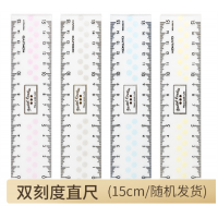 日本kokuyo国誉淡彩曲奇刻度尺15/20cm简约双刻度透明三角尺套装