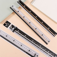 晨奇文具 R-041学生塑料直尺简约款30cm直线波浪线刻度尺
