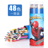 蜘蛛侠油性彩铅套装儿童彩色铅笔小学生48色涂鸦素描填色绘画笔