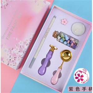 上色笔创意生日礼物唯美梦幻樱花火漆印章套装精美礼品套装手账图1