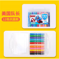 漫威美国队长可水洗油画棒不脏手旋转抗菌幼儿园小朋友专用蜡笔