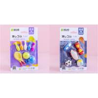 体育系列小学生拼装橡皮可拆卸卡装儿童卡通橡皮高颜值