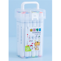 24色三角杆双头水性马克笔套装小学生儿童绘画涂鸦专用画笔