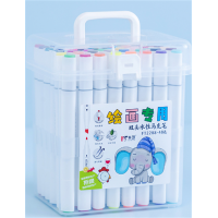 高颜值双头水性马克笔批发套装小学生绘画彩笔48色儿童美术笔