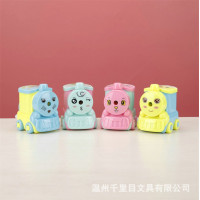 学生卡通火车削笔器手摇卷笔刀器儿童文具用品创意铅笔手动转笔刀
