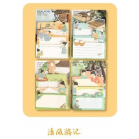 国风卡通便利贴彩色可爱便签贴办公文具便签本可撕学生创意便签纸