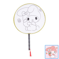 儿童涂鸦彩绘扇子幼教diy绘画图案填色空白扇子