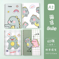 A5线圈本批发小学生卡通可爱侧翻横线笔记本加厚随身记事小本子
