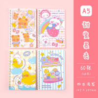 甜蜜暴击A5线圈本批发小学生卡通可爱侧翻横线笔记本加厚随身记事小本子