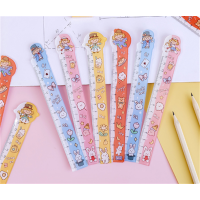 元气少女直尺创意可爱半透明尺子小学生专用画图测量文具奖品批发