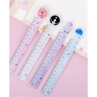 星空系列直尺创意可爱半透明尺子小学生专用画图测量文具