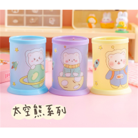 创意透明笔筒批发可爱卡通diy可折叠笔筒学生桌面文具收纳盒笔桶