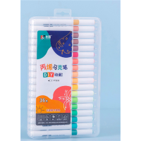 36色丙烯马克笔批发儿童防水速干涂鸦彩笔小学生可水洗马克笔套装高颜值