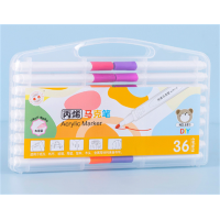 36色丙烯马克笔批发儿童防水速干涂鸦彩笔小学生可水洗马克笔套装