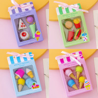 冰激凌薯条小学生创意橡皮可拆卸盒装儿童卡通橡皮六一儿童节礼物
