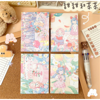 甜甜和茶茶卡通可爱少女心小本子记事本便携式迷你笔记本