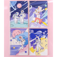 宇宙熊和小女孩卡通A5笔记本线圈本中小学生儿童日记本记事本高颜值本子