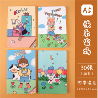 ins少女心卡通创意学生文具课堂笔记本记事本日记本A5车线本快乐农场动漫系列