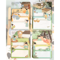国风卡通便利贴彩色可爱便签贴办公文具便签本可撕学生创意便签纸