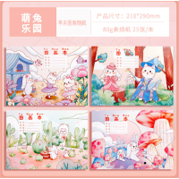 新款儿童卡通涂鸦绘画本A4小学生图画本美术练习创意素描绘画本