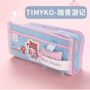 粉色少女卡通韩系大容量双层笔袋少女心可拆卸收纳包中小学生文具盒铅批发
