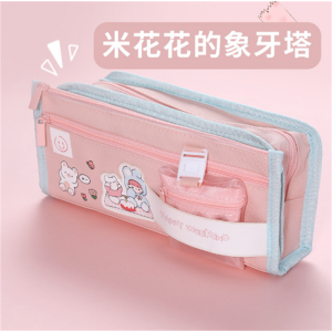 高颜值卡通韩系大容量双层笔袋少女心可拆卸收纳包中小学生文具盒铅
